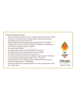 Gift Vouchers ( Available in different denomination) Parama Naturals