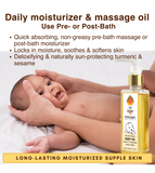 Parama Naturals Baby Massage Oil, Daily Moisturizer, Use Pre- or Post-Bath, Non-greasy pre-bath massage or post -bath moisturizer, Locks in moisture, soothes & softens skin